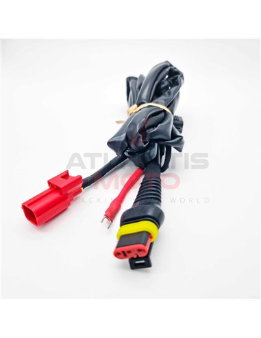 Conector OEM al contacto + Cable a Batería externo (NECESARIO DETALLAR MODELO DE MOTO)